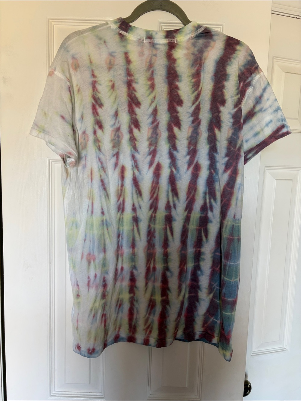 Free People Tie-Dye Tee — Burgundy, Blue, Green, Yellow NWT - Picture 5 of 5